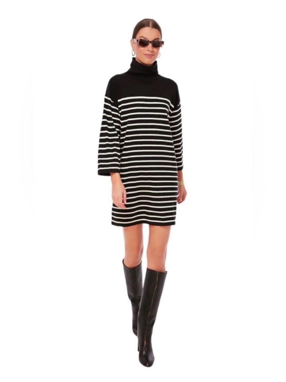 POMANDER PLACE x TUCKERNUCK Striped Durand Dress Navy White Y19845T